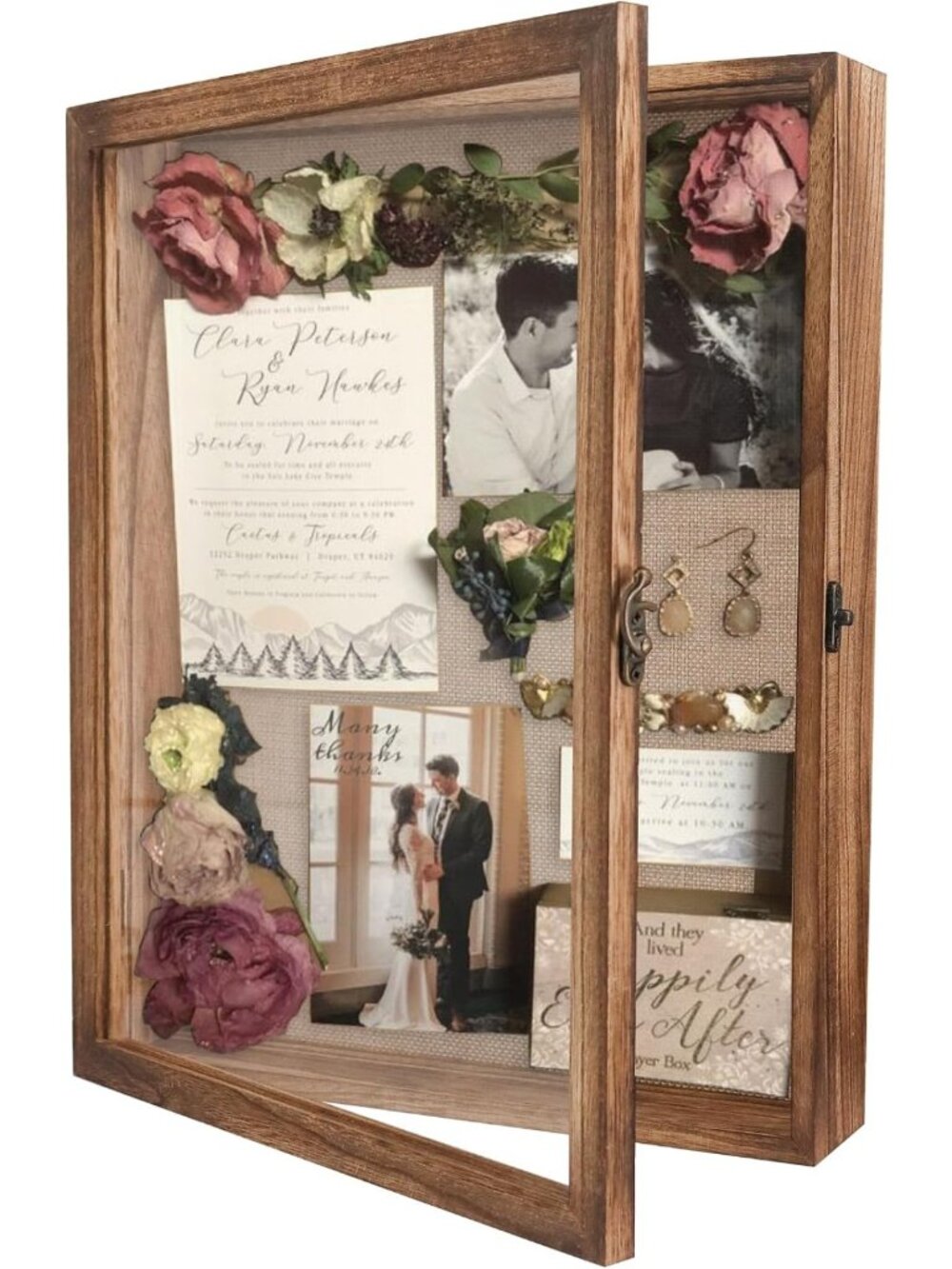 Elegant Shadow Box Frame 11x14 for Wedding Bouquets, Medals & Keepsakes - Real